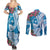 Hafa Adai Guam Couples Matching Summer Maxi Dress and Long Sleeve Button Shirt Crystal Waves