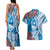 Hafa Adai Guam Couples Matching Tank Maxi Dress and Hawaiian Shirt Crystal Waves