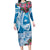 Hafa Adai Guam Family Matching Long Sleeve Bodycon Dress and Hawaiian Shirt Crystal Waves