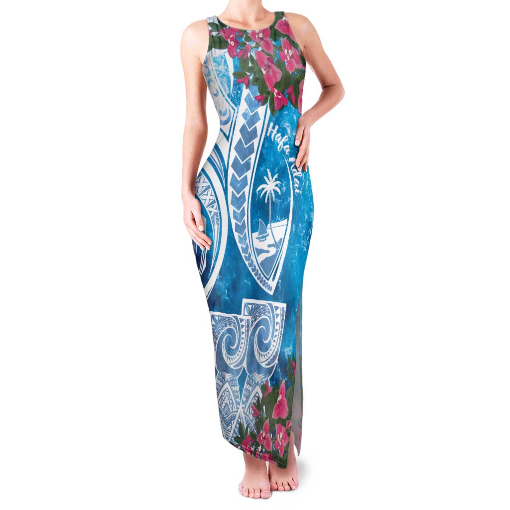 Hafa Adai Guam Family Matching Tank Maxi Dress and Hawaiian Shirt Crystal Waves