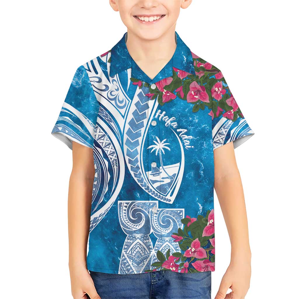 Hafa Adai Guam Kid Hawaiian Shirt Crystal Waves