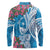 Hafa Adai Guam Long Sleeve Polo Shirt Crystal Waves