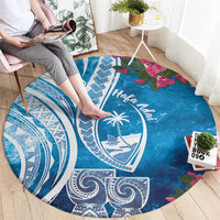 Hafa Adai Guam Round Carpet Crystal Waves