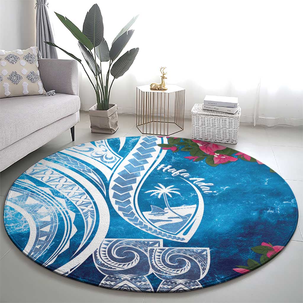 Hafa Adai Guam Round Carpet Crystal Waves