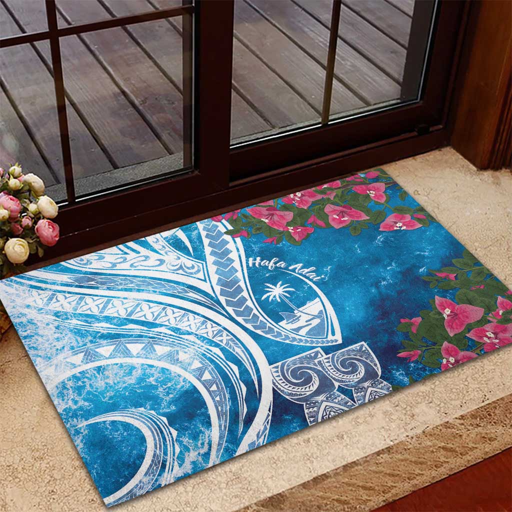 Hafa Adai Guam Rubber Doormat Crystal Waves