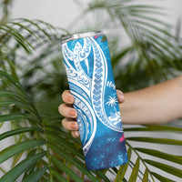 Hafa Adai Guam Skinny Tumbler Crystal Waves