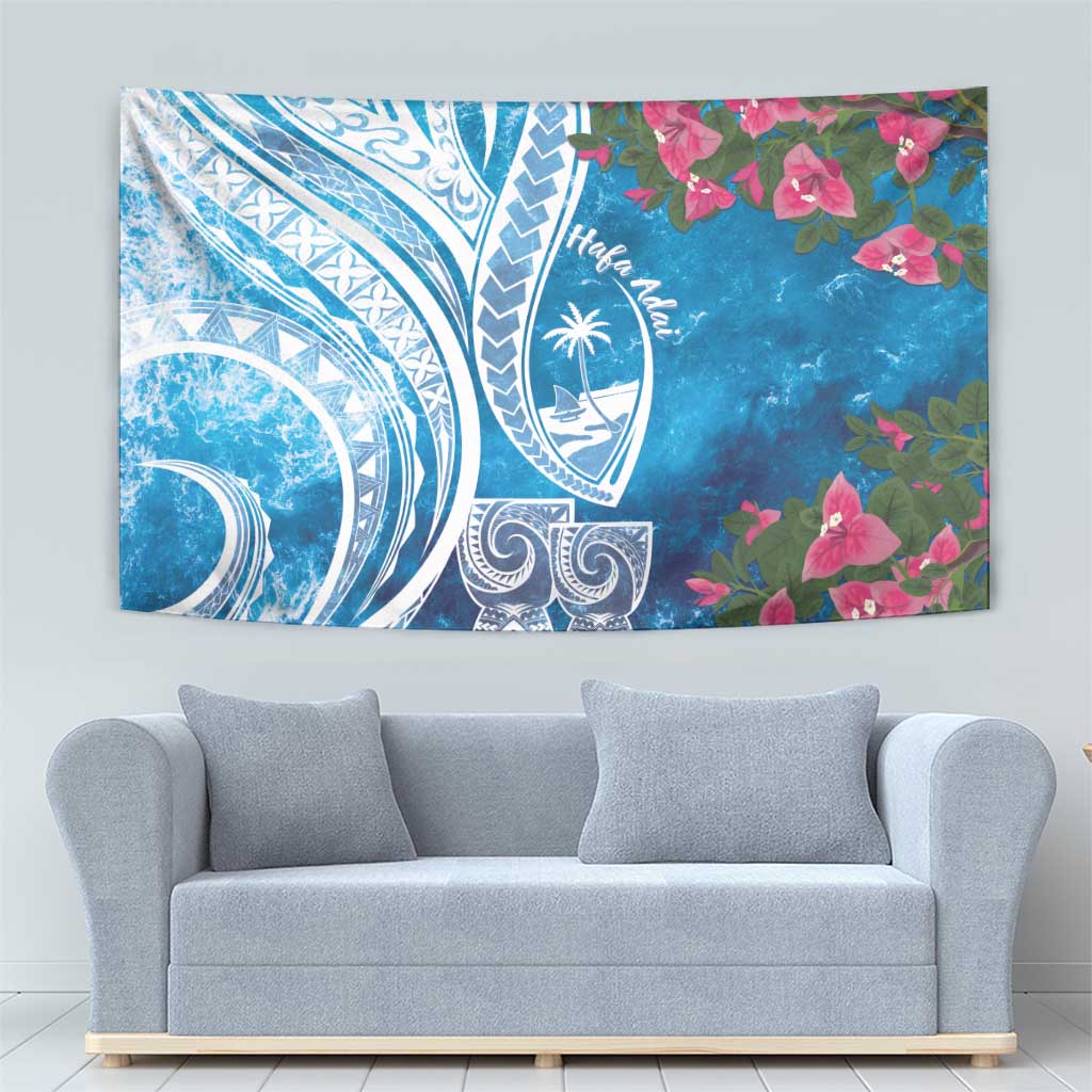 Hafa Adai Guam Tapestry Crystal Waves