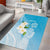 Personalized Guam Chamorro Area Rug Turtles and Guasali Flowers
