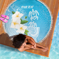 Personalized Guam Chamorro Beach Blanket Turtles and Guasali Flowers
