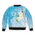 Personalized Guam Chamorro Bomber Jacket Turtles and Guasali Flowers