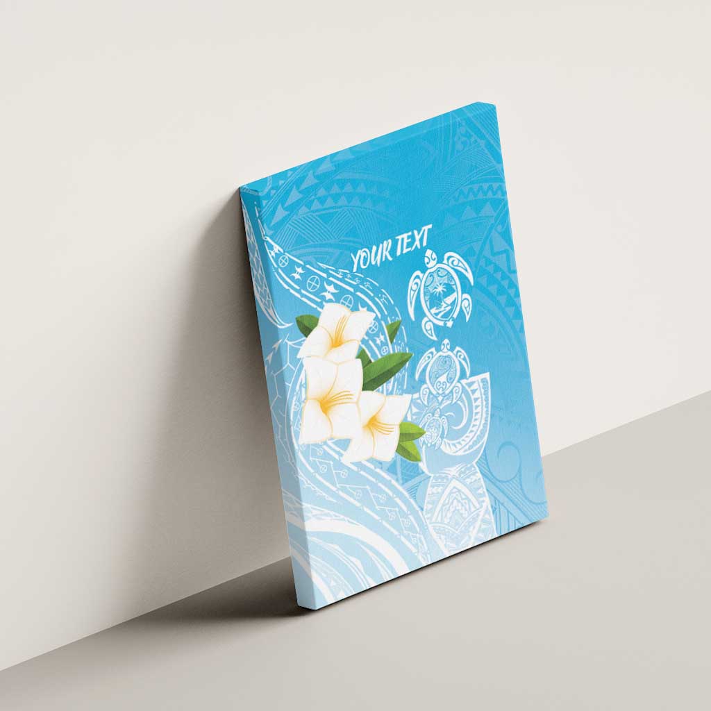 Personalized Guam Chamorro Canvas Wall Art Turtles and Guasali Flowers