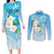 Personalized Guam Chamorro Couples Matching Long Sleeve Bodycon Dress and Long Sleeve Button Shirt Turtles and Guasali Flowers