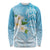 Personalized Guam Chamorro Long Sleeve Shirt Turtles and Guasali Flowers