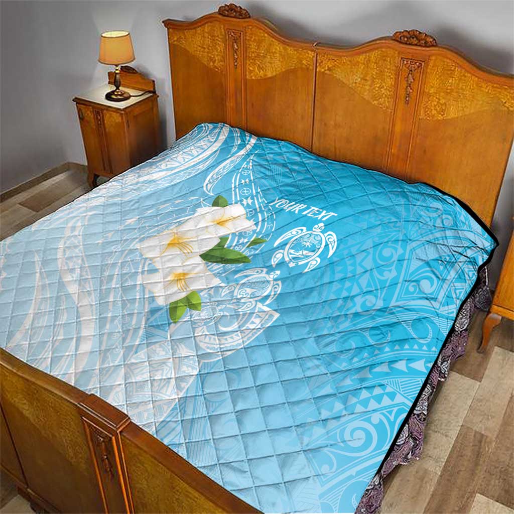 Personalized Guam Chamorro Quilt Turtles and Guasali Flowers