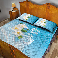 Personalized Guam Chamorro Quilt Bed Set Turtles and Guasali Flowers