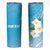Personalized Guam Chamorro Skinny Tumbler Turtles and Guasali Flowers