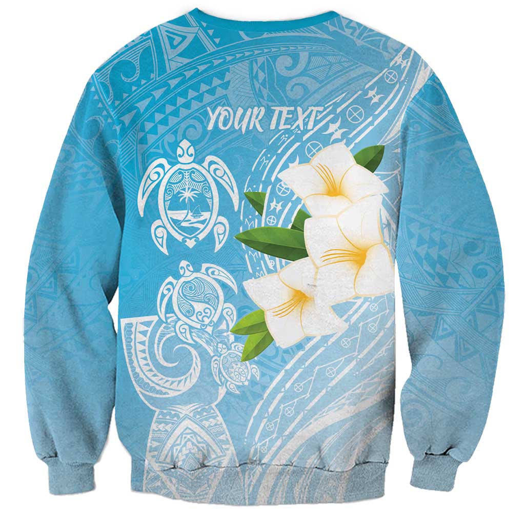 Personalized Guam Chamorro Sweatshirt Turtles and Guasali Flowers