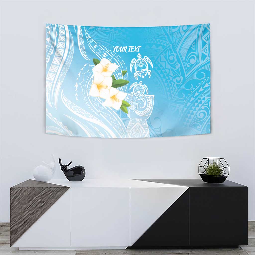Personalized Guam Chamorro Tapestry Turtles and Guasali Flowers