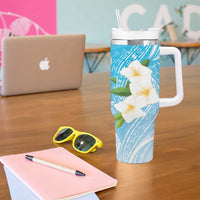 Personalized Guam Chamorro Tumbler With Handle Turtles and Guasali Flowers