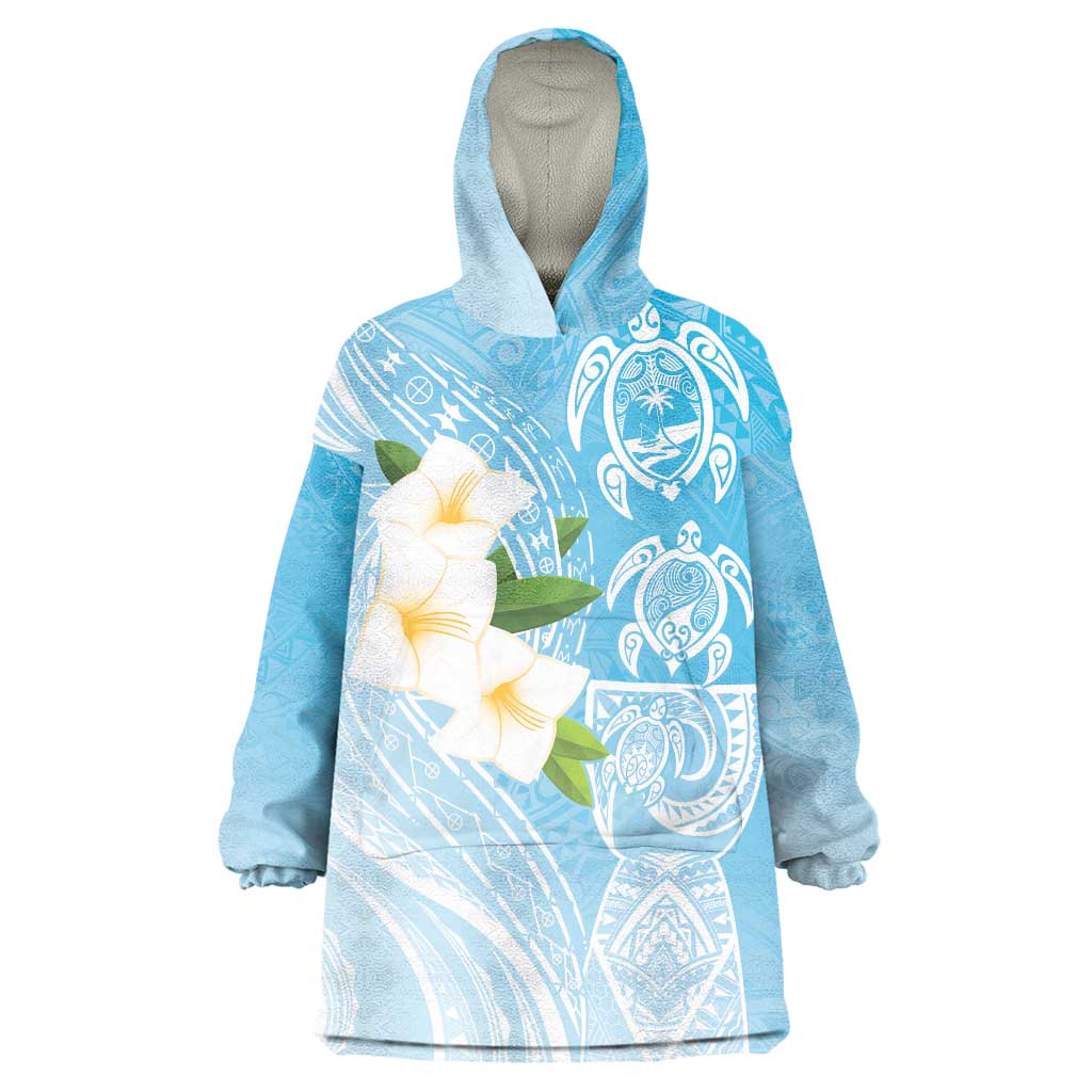 Personalized Guam Chamorro Wearable Blanket Hoodie Turtles and Guasali Flowers