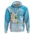 Personalized Guam Chamorro Zip Hoodie Turtles and Guasali Flowers