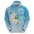 Personalized Guam Chamorro Zip Hoodie Turtles and Guasali Flowers