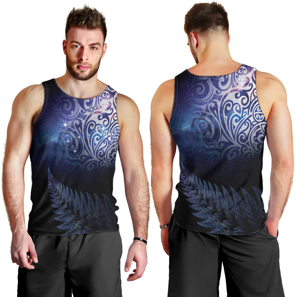 New Zealand Aotearoa Matariki Men Tank Top Starry Silver Fern