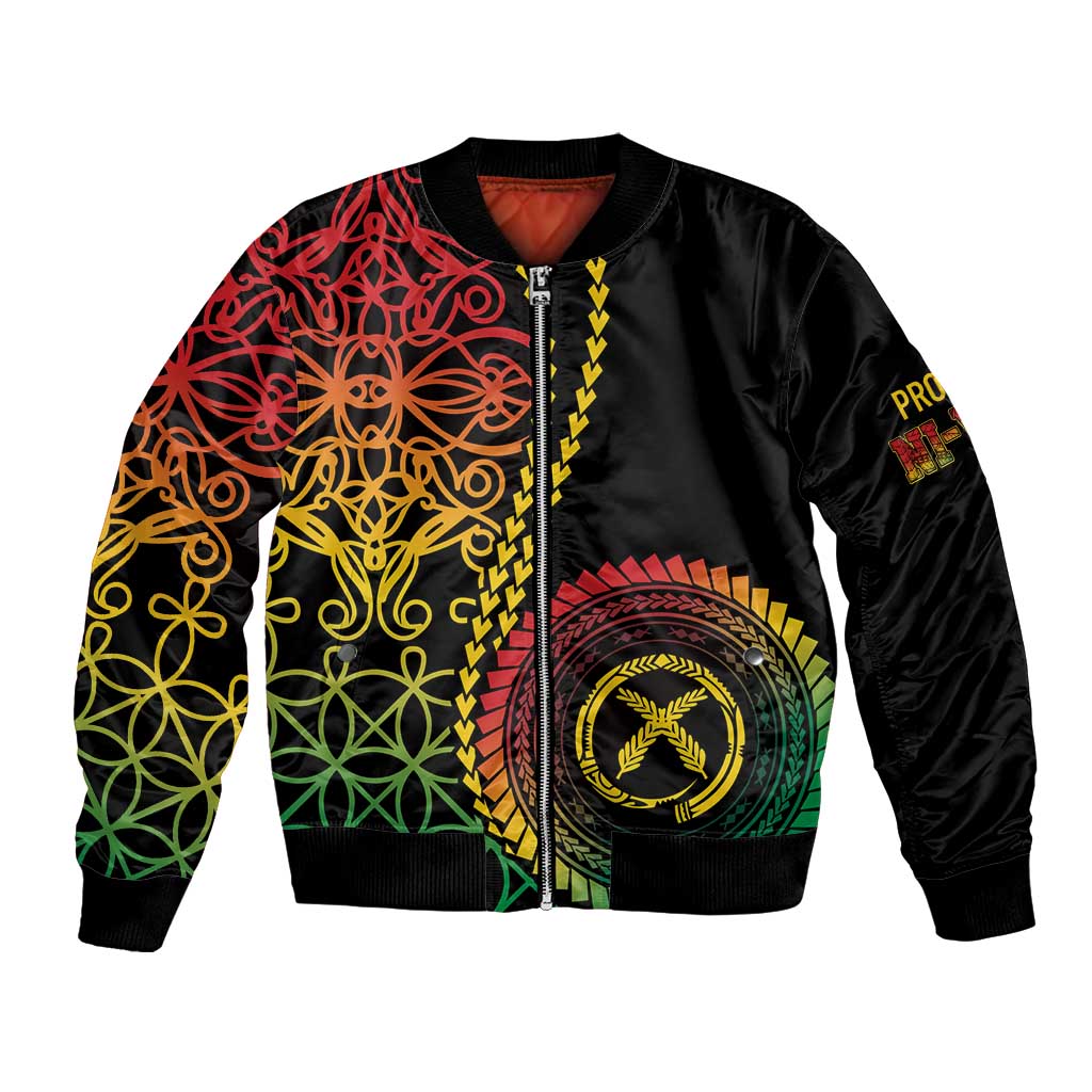 Proudly Ni-Van Sandroing Inspired Classic Style Bomber Jacket LT7 Unisex Colorful - Polynesian Pride