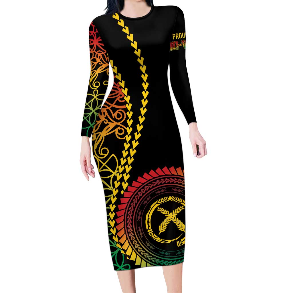 Proudly Ni-Van Sandroing Inspired Classic Style Long Sleeve Bodycon Dress