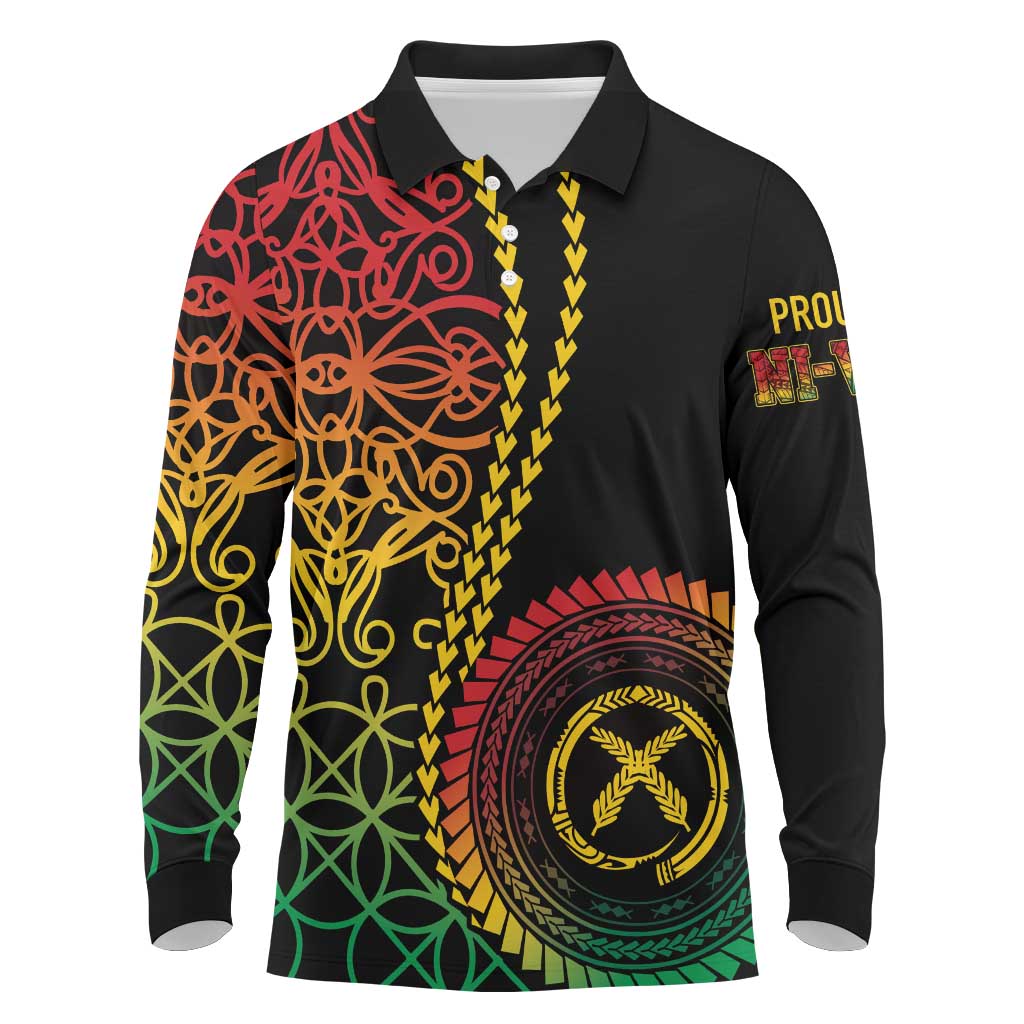 Proudly Ni-Van Sandroing Inspired Classic Style Long Sleeve Polo Shirt LT7 Colorful - Polynesian Pride
