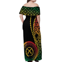 Proudly Ni-Van Sandroing Inspired Classic Style Off Shoulder Maxi Dress