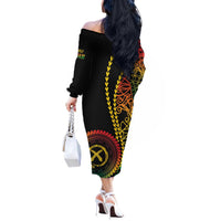 Proudly Ni-Van Sandroing Inspired Classic Style Off The Shoulder Long Sleeve Dress LT7 - Polynesian Pride