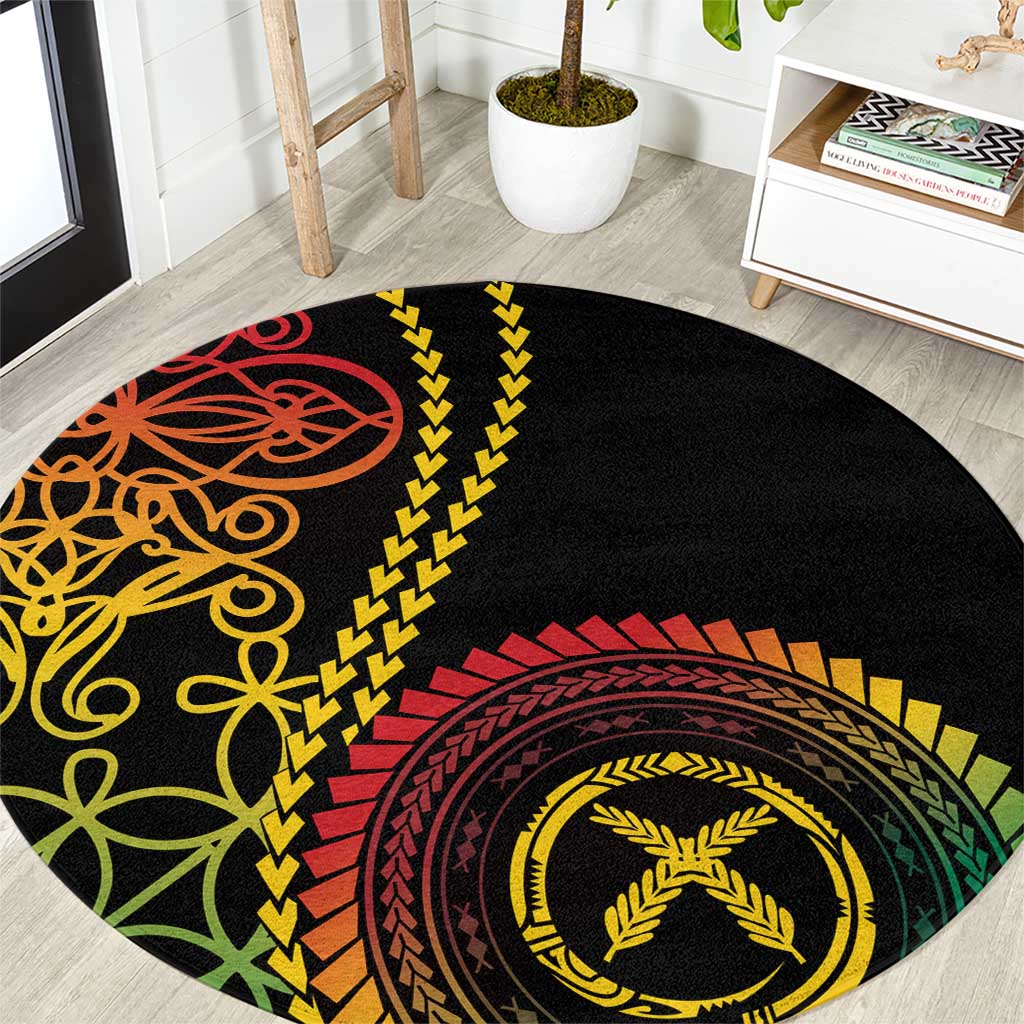 Proudly Ni-Van Sandroing Inspired Classic Style Round Carpet LT7 Colorful - Polynesian Pride