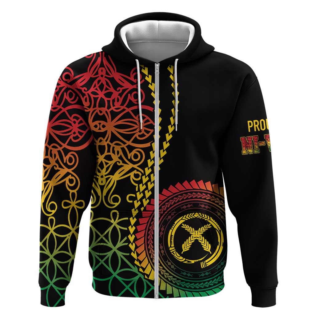 Proudly Ni-Van Sandroing Inspired Classic Style Zip Hoodie LT7 Zip Hoodie Colorful - Polynesian Pride