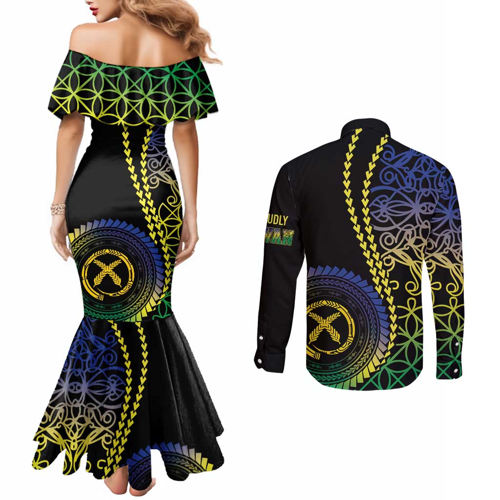 Proudly Ni-Van Sandroing Inspired Couples Matching Mermaid Dress and Long Sleeve Button Shirt Malampa Classic Style