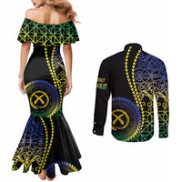 Proudly Ni-Van Sandroing Inspired Couples Matching Mermaid Dress and Long Sleeve Button Shirt Malampa Classic Style