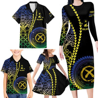 Proudly Ni-Van Sandroing Inspired Family Matching Long Sleeve Bodycon Dress and Hawaiian Shirt Malampa Classic Style