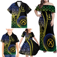 Proudly Ni-Van Sandroing Inspired Family Matching Off Shoulder Maxi Dress and Hawaiian Shirt Malampa Classic Style