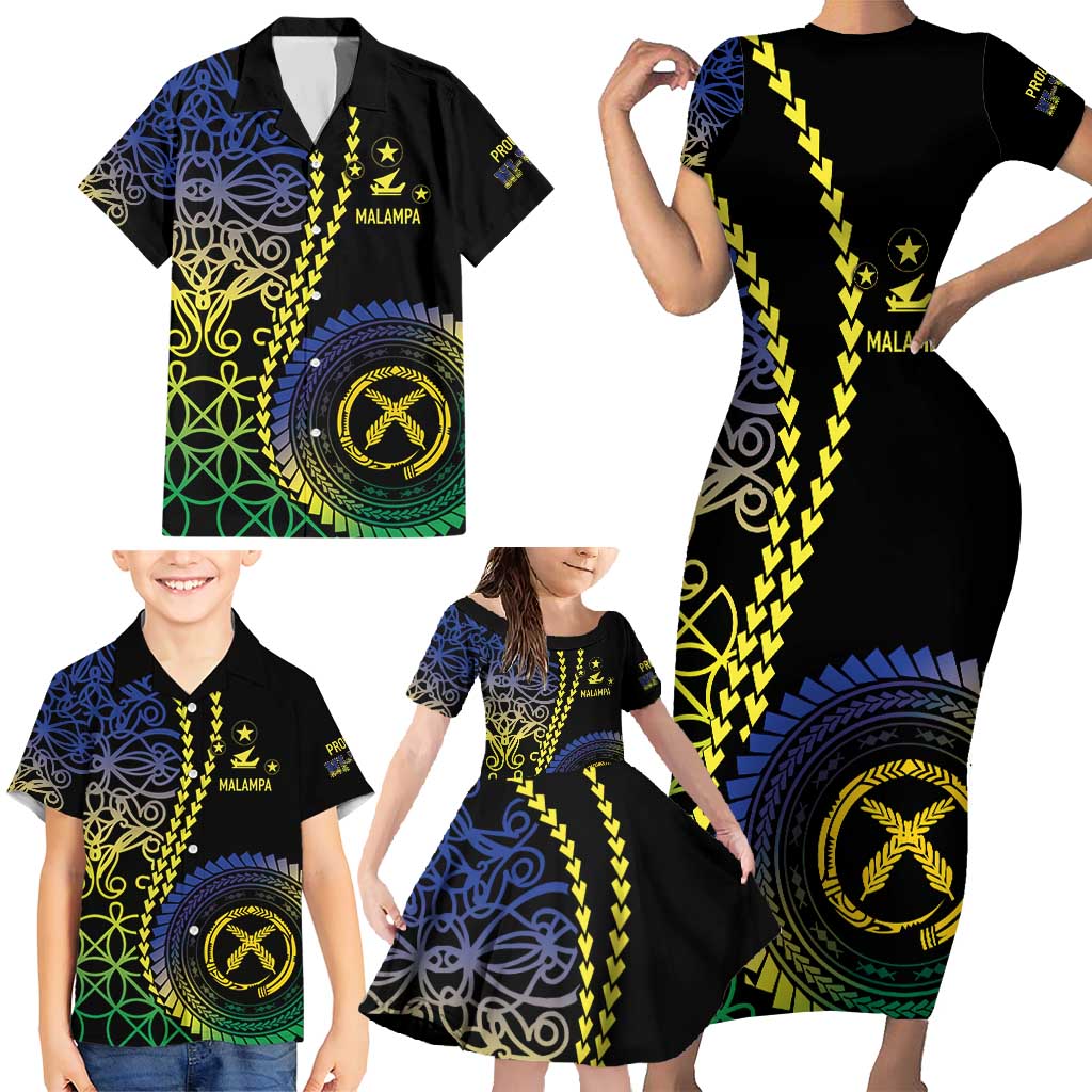 Proudly Ni-Van Sandroing Inspired Family Matching Short Sleeve Bodycon Dress and Hawaiian Shirt Malampa Classic Style