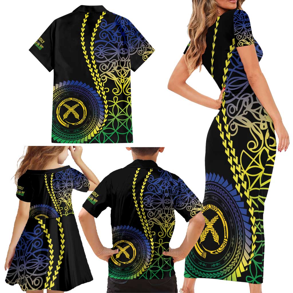Proudly Ni-Van Sandroing Inspired Family Matching Short Sleeve Bodycon Dress and Hawaiian Shirt Malampa Classic Style