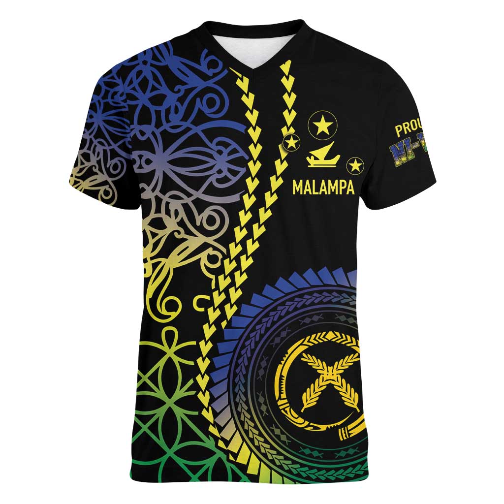 Proudly Ni-Van Sandroing Inspired Women V-Neck T-Shirt Malampa Classic Style