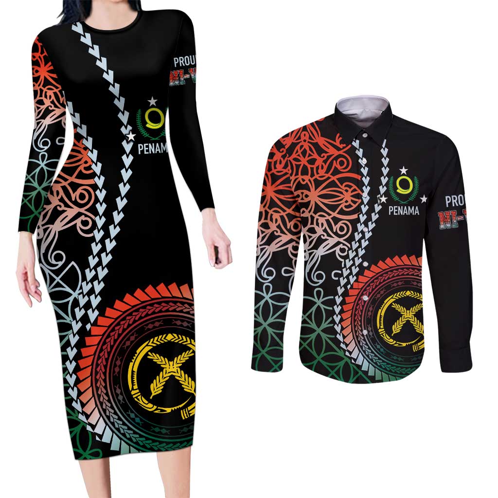 Proudly Ni-Van Sandroing Inspired Couples Matching Long Sleeve Bodycon Dress and Long Sleeve Button Shirt Penama Classic Style