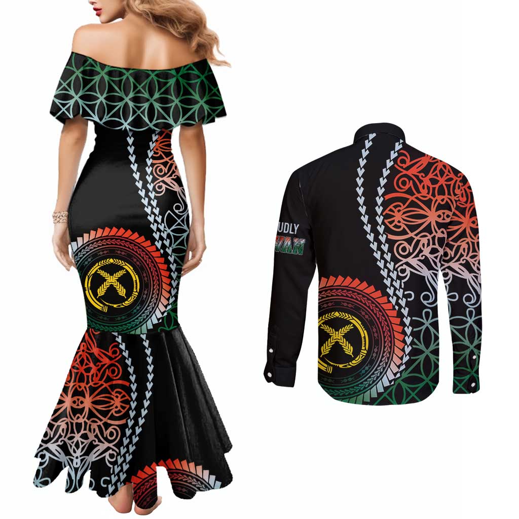 Proudly Ni-Van Sandroing Inspired Couples Matching Mermaid Dress and Long Sleeve Button Shirt Penama Classic Style
