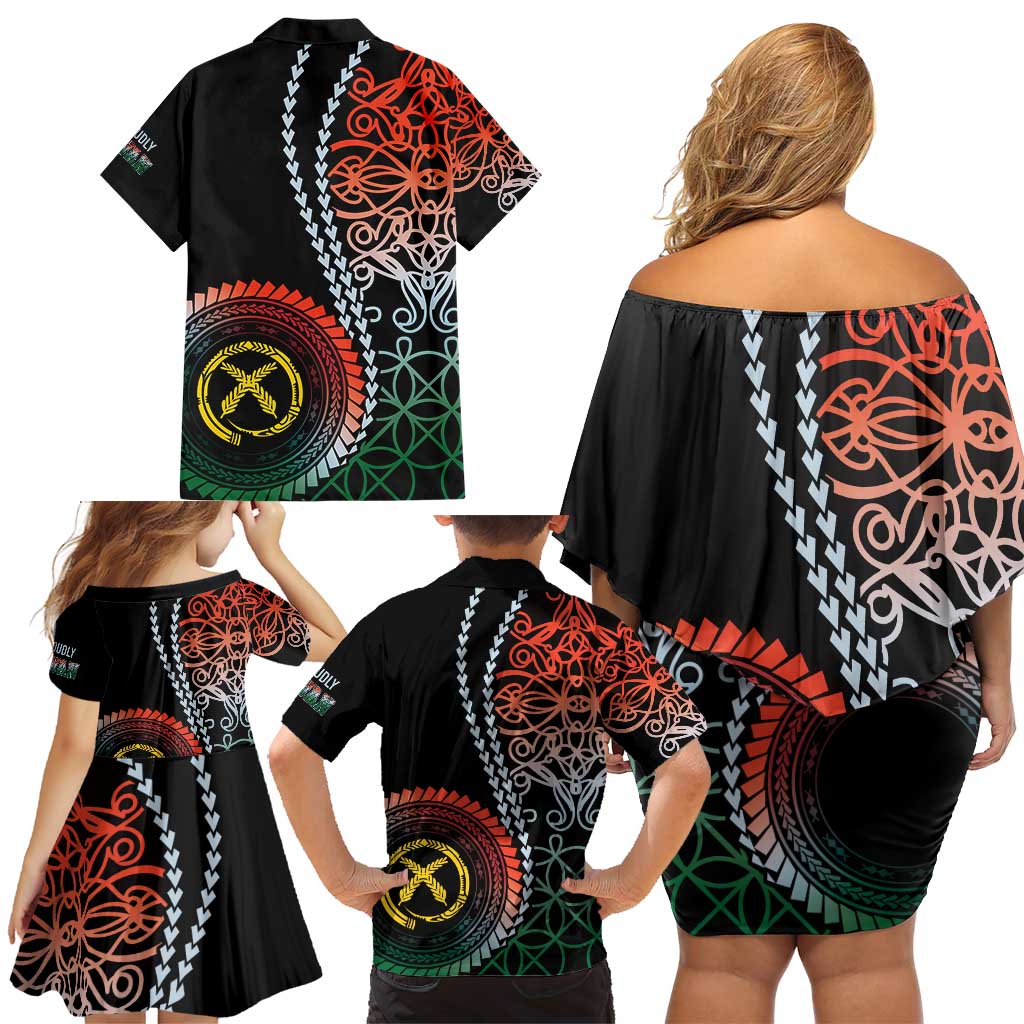 Proudly Ni-Van Sandroing Inspired Family Matching Off Shoulder Short Dress and Hawaiian Shirt Penama Classic Style