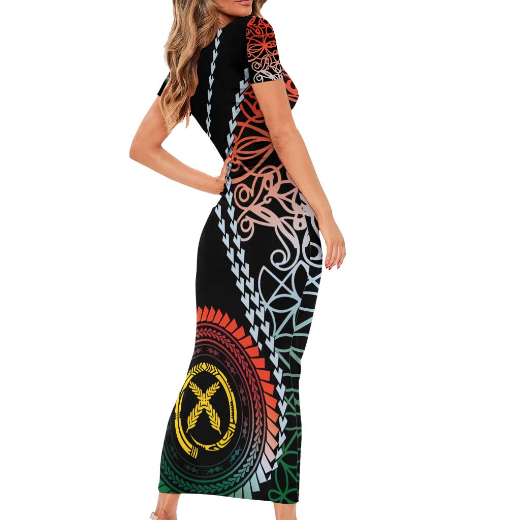 Proudly Ni-Van Sandroing Inspired Short Sleeve Bodycon Dress Penama Classic Style