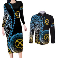 Proudly Ni-Van Sandroing Inspired Couples Matching Long Sleeve Bodycon Dress and Long Sleeve Button Shirt Sanma Classic Style