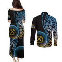 Proudly Ni-Van Sandroing Inspired Couples Matching Puletasi and Long Sleeve Button Shirt Sanma Classic Style