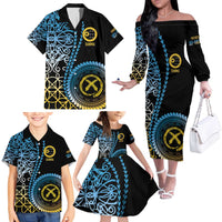 Proudly Ni-Van Sandroing Inspired Family Matching Off The Shoulder Long Sleeve Dress and Hawaiian Shirt Sanma Classic Style