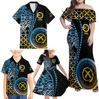 Proudly Ni-Van Sandroing Inspired Family Matching Off Shoulder Maxi Dress and Hawaiian Shirt Sanma Classic Style