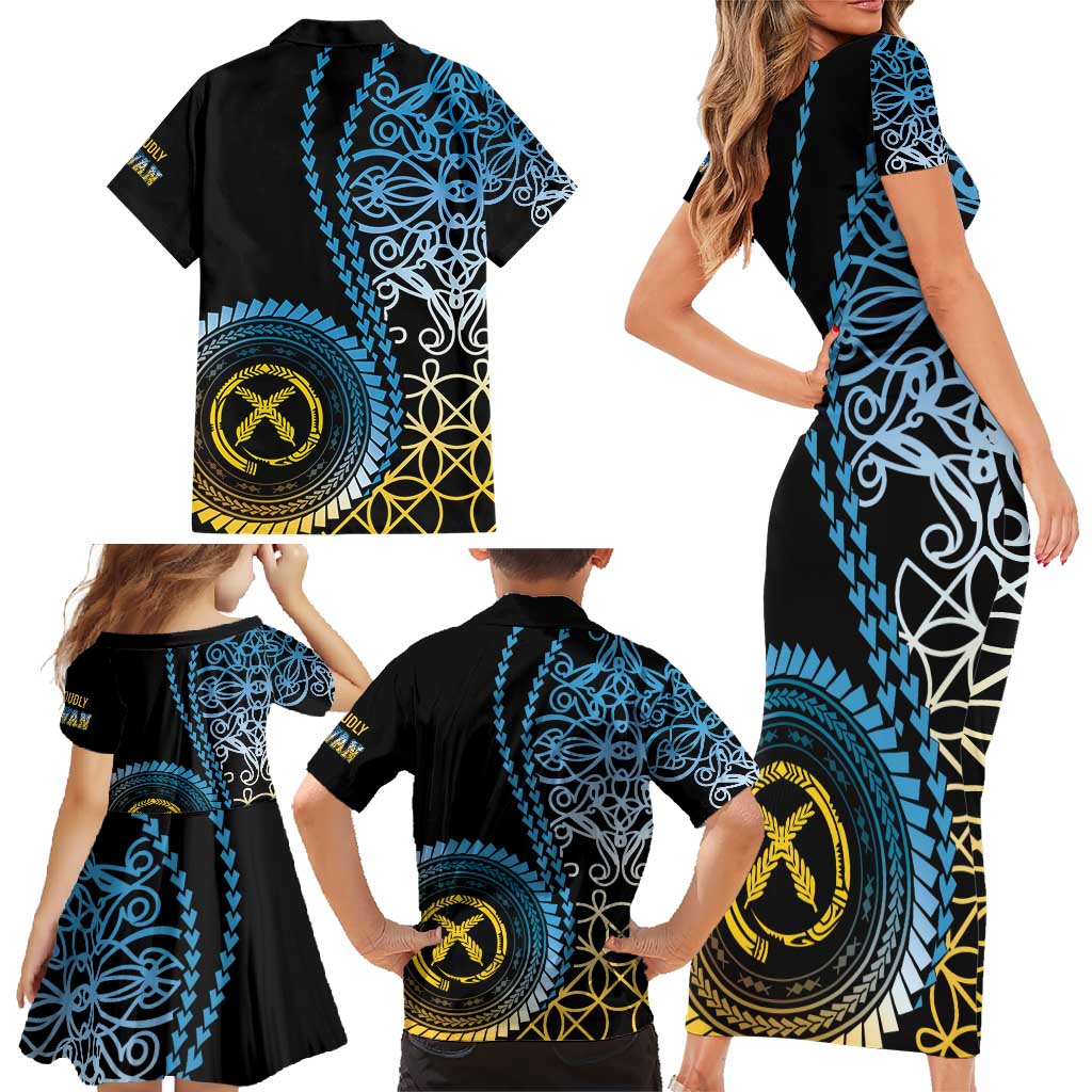 Proudly Ni-Van Sandroing Inspired Family Matching Short Sleeve Bodycon Dress and Hawaiian Shirt Sanma Classic Style